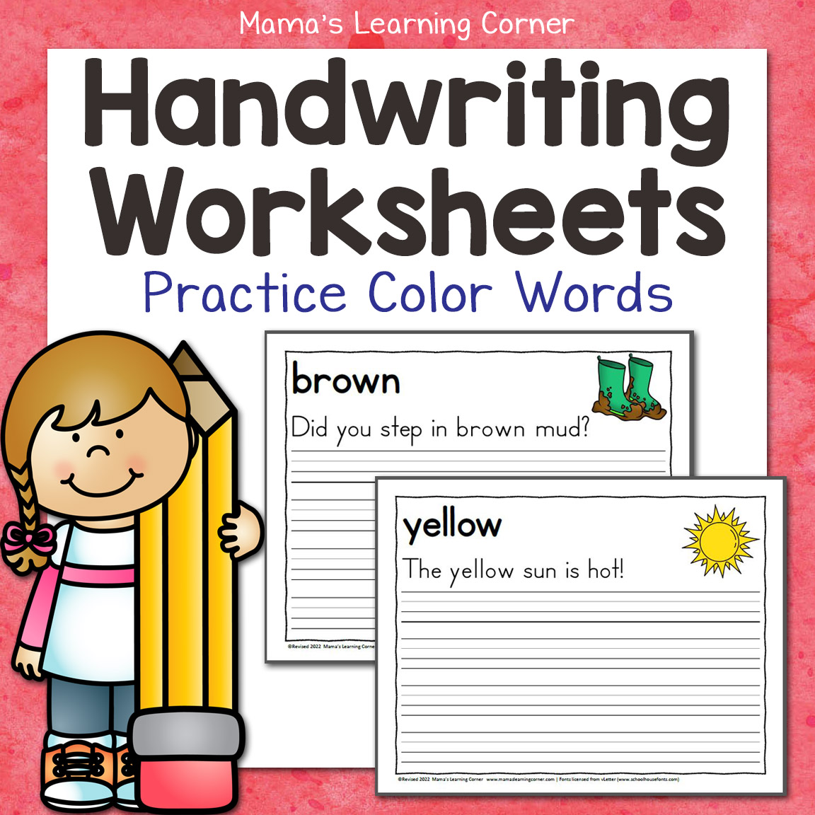 Color Word Sentences Handwriting Practice