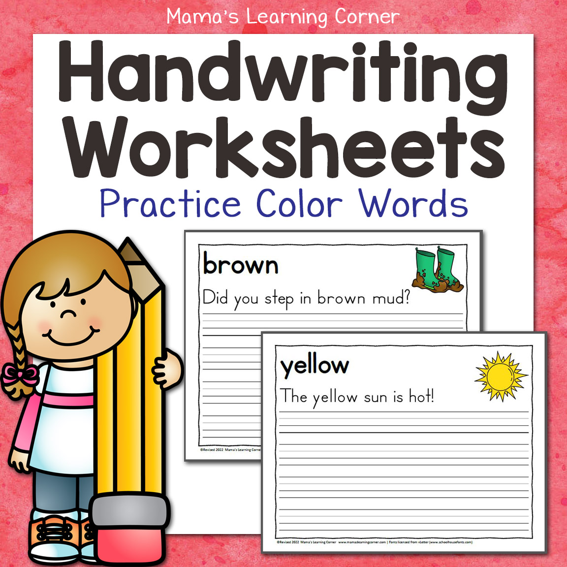 Handwriting Worksheets for Kids: Color Words