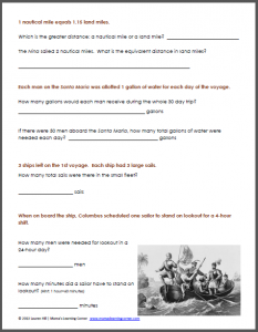 Christopher Columbus Worksheets - Mamas Learning Corner