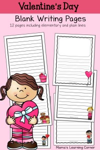 Valentines Day Blank Writing Pages