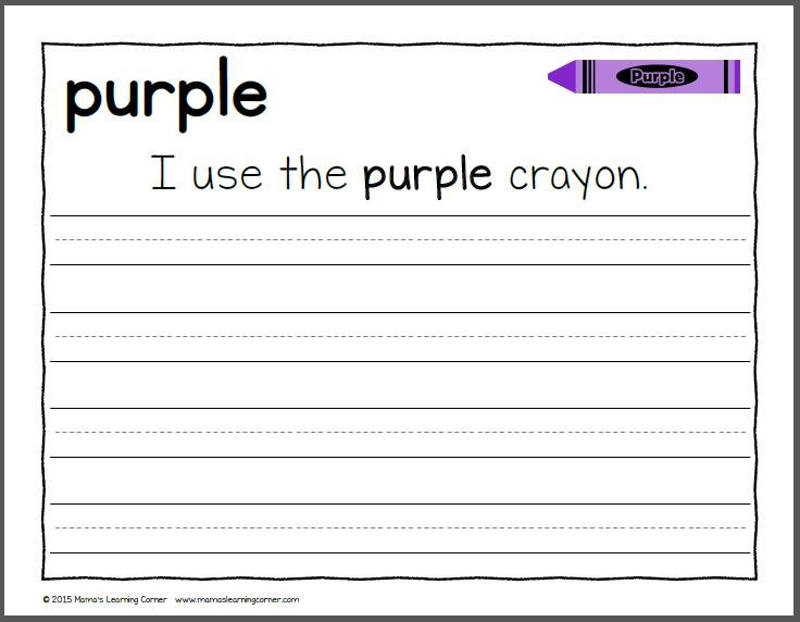 Handwriting Worksheets for Kids Color Words! Mamas Learning Corner