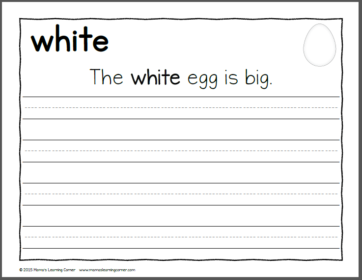 Handwriting Worksheets: Color Words