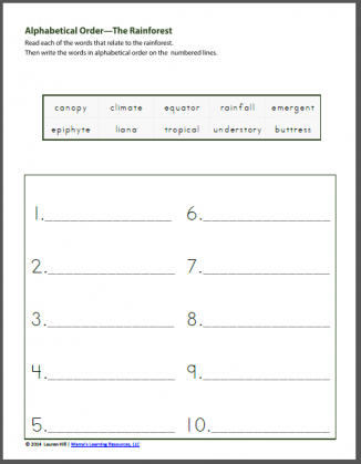 rainforest worksheets for 1st 3rd graders mamas learning corner