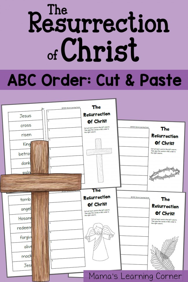 Resurrection of Christ: ABC Order Worksheet