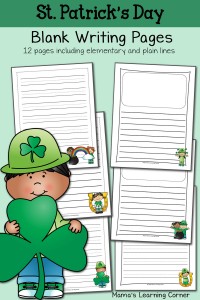St Patricks Day Blank Writing Pages