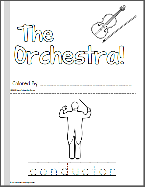 Orchestra Coloring Pages - Mamas Learning Corner