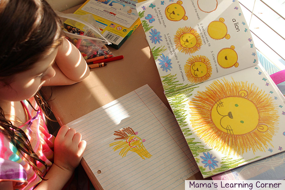 Activity Baskets for Kids:  I Can Draw Animals Lion