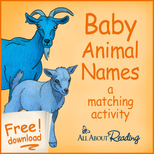 Baby Animal Names: Free Download from All About Reading! - Mamas