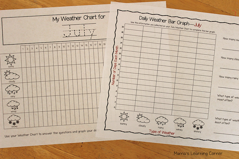 Kindergarten Calendar Notebook: Weather Chart and Graph