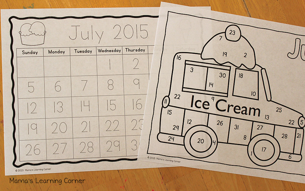 Preschool Calendar Notebook Months of the Year