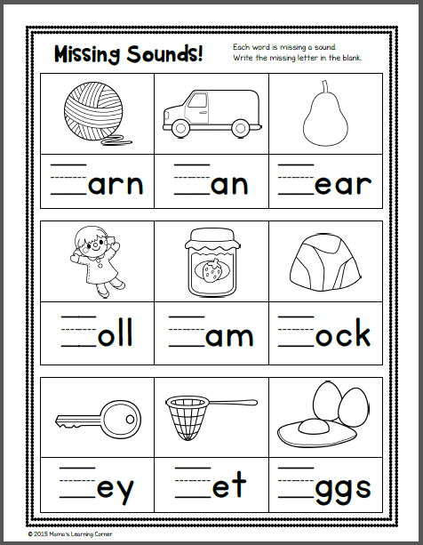 phonics worksheets kindergarten free