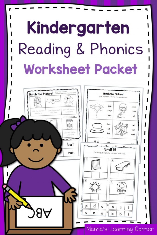 Kindergarten Reading and Phonics Worksheet Packet - Mamas ...