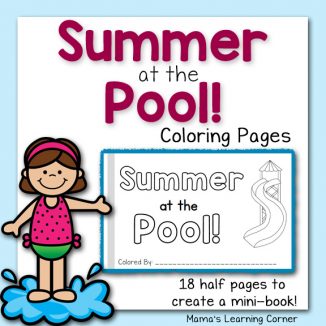 Summer at the Pool Coloring Pages