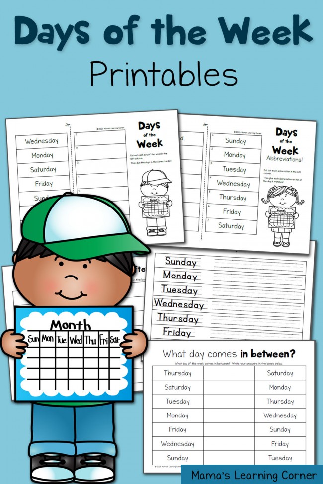 Days of the Week Worksheets