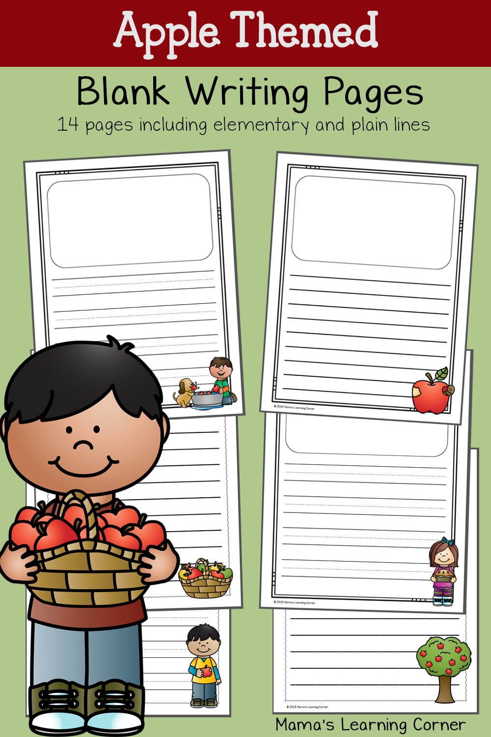 Apple Blank Writing Pages - Mamas Learning Corner