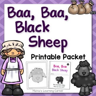 Baa Baa Black Sheep Nursery Rhyme Packet - Mamas Learning Corner Baa Baa Black Sheep Nursery Rhyme Packet