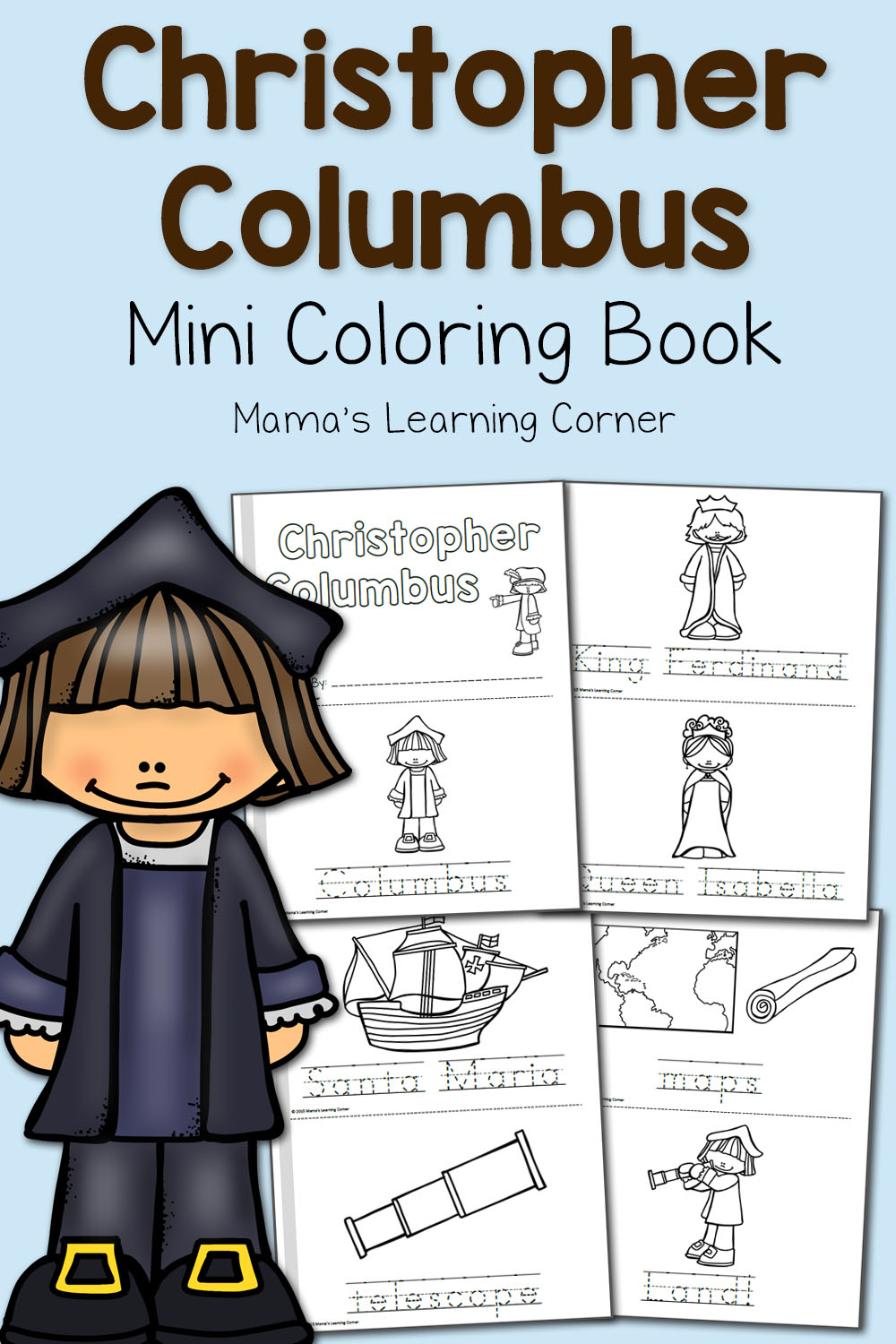Christopher Columbus Coloring Pages - Mamas Learning Corner