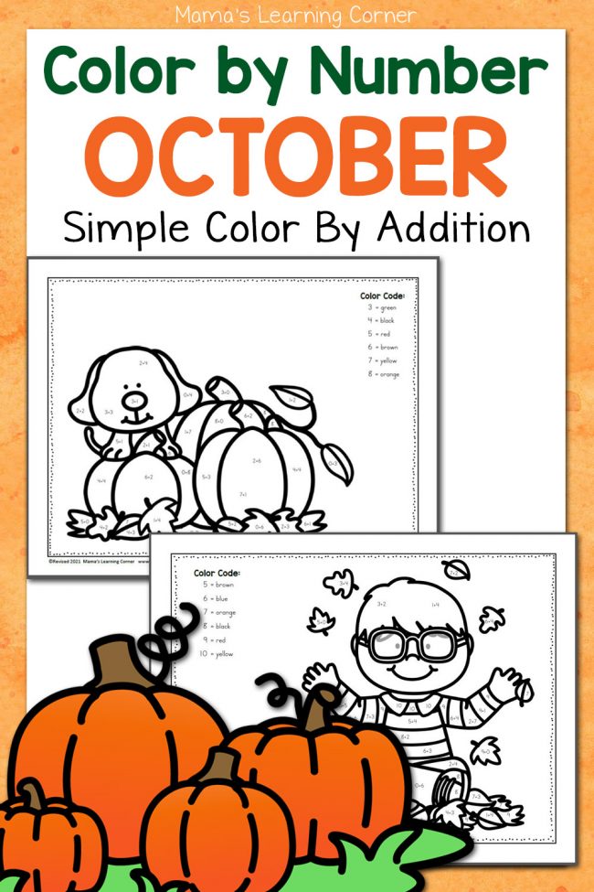 Color By Number Worksheets October