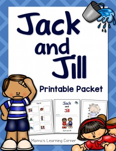 Jack and Jill Nursery Rhyme Packet