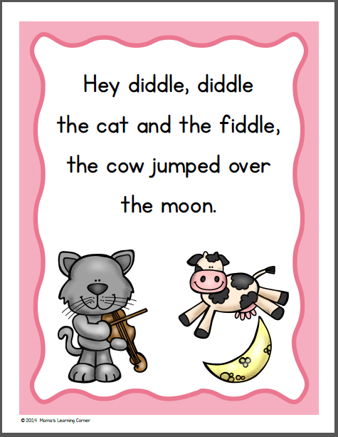 Hey Diddle Diddle Nursery Rhyme Packet