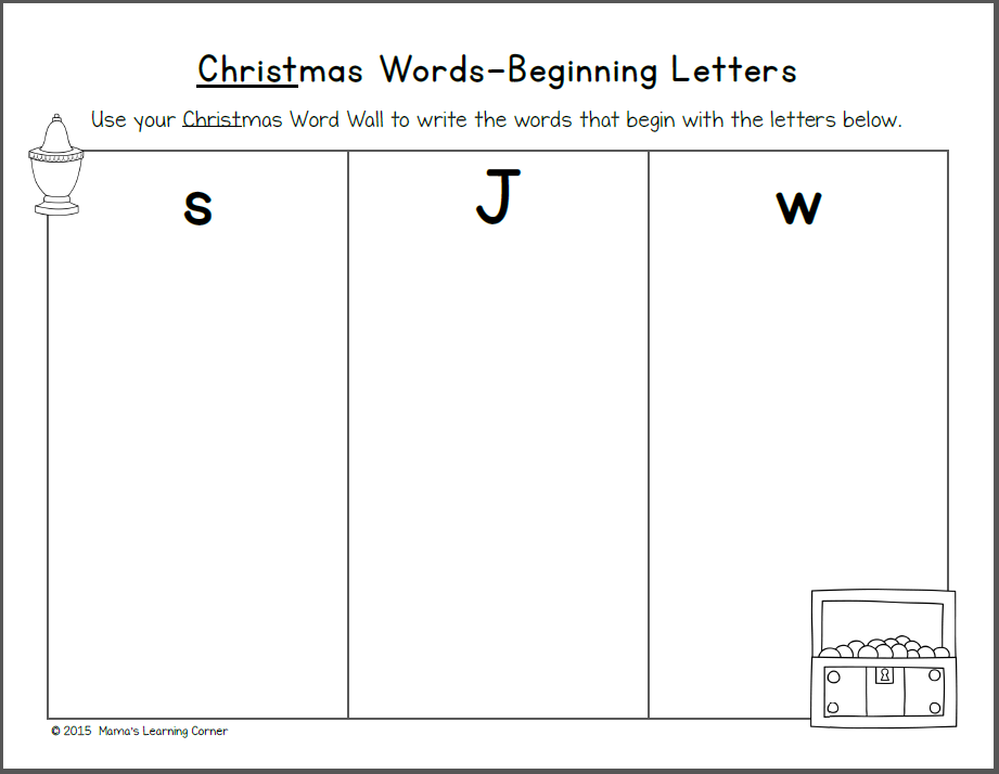 Christmas File Folder Word Wall