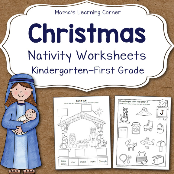 Nativity Worksheets for Kindergarten and First Grade - Mamas Learning