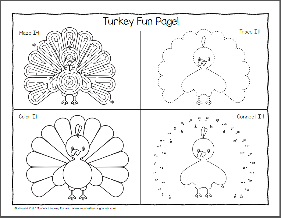 Thanksgiving Worksheets Kindergarten and First Grade