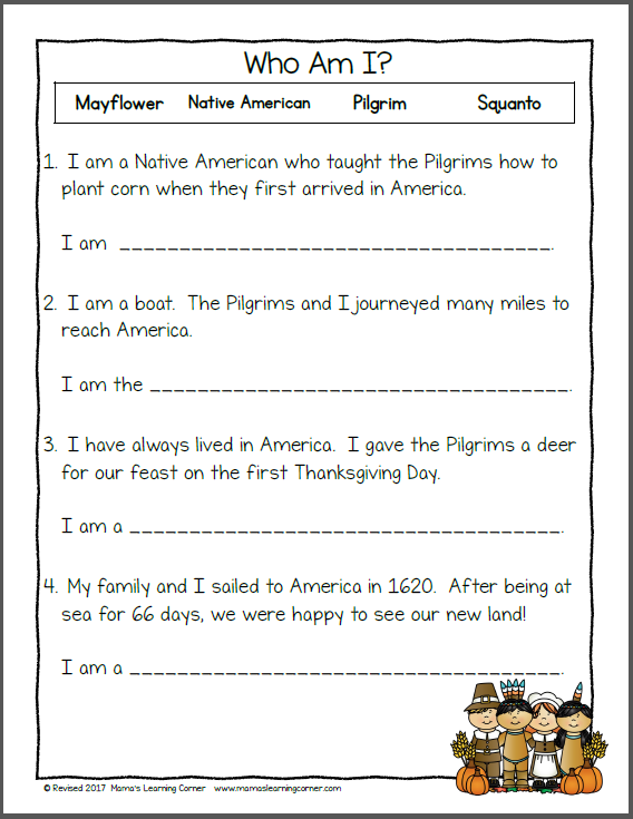 Thanksgiving Worksheet Packet for Kindergarten and First ...