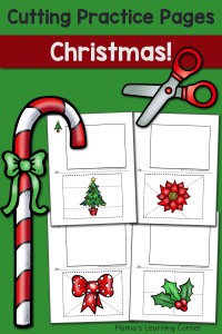 Christmas Cutting Practice Pages
