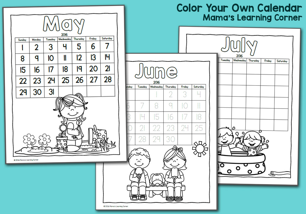 printable calendar for kids 2016 mamas learning corner