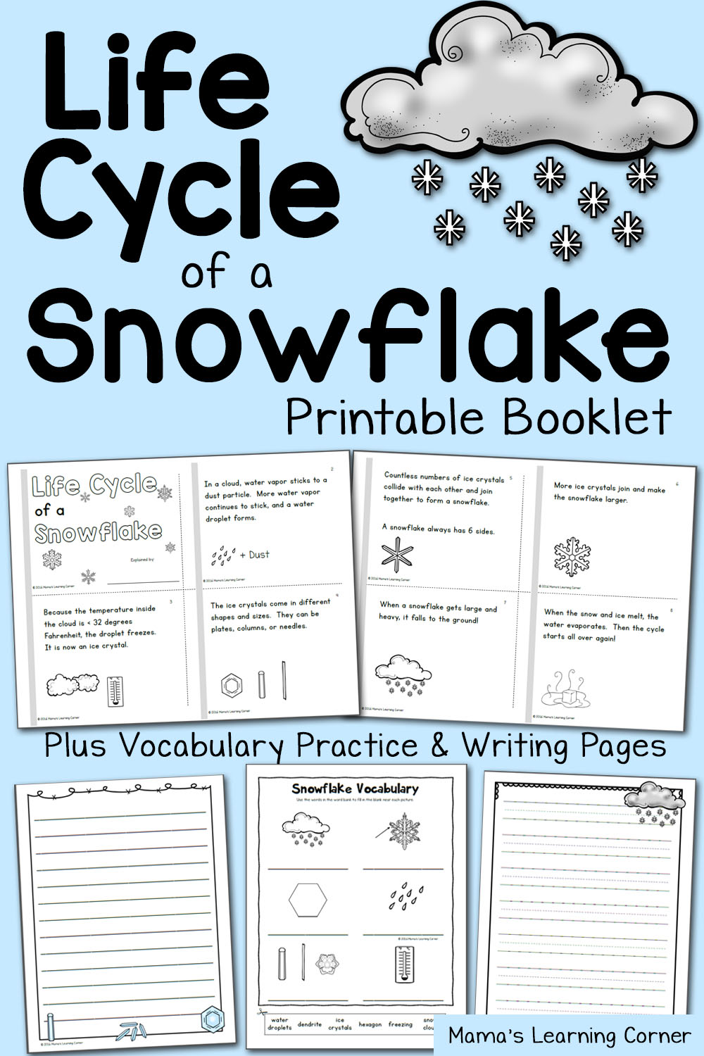 Life Cycle of a Snowflake Booklet - Mamas Learning Corner