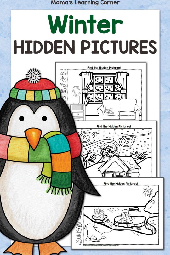 Winter Hidden Picture Worksheets Preschool