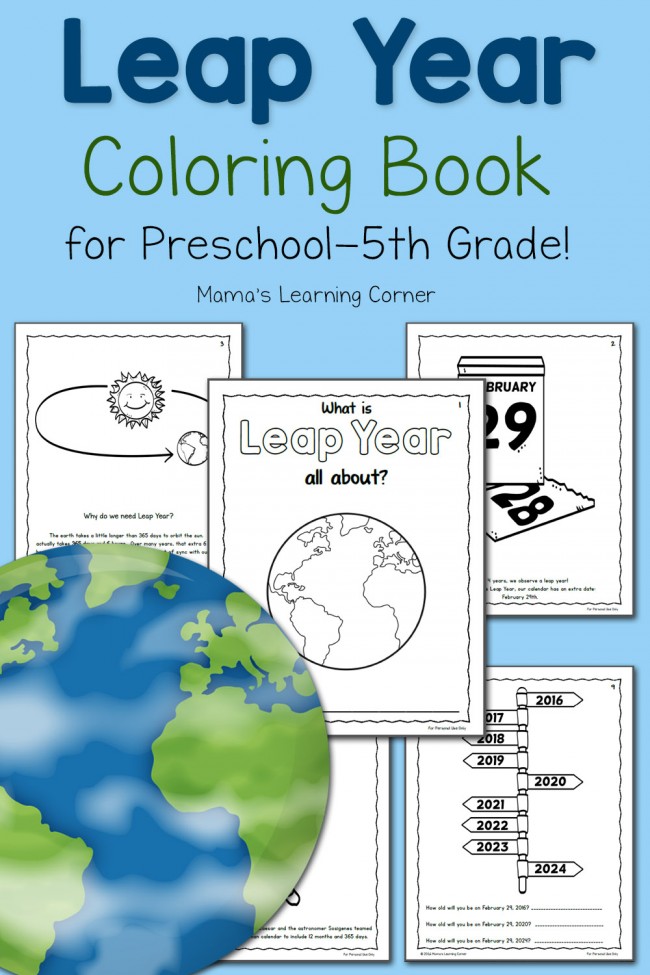 Printable Leap Year Coloring Book For Preschool To 5th Grade Mamas Learning Corner