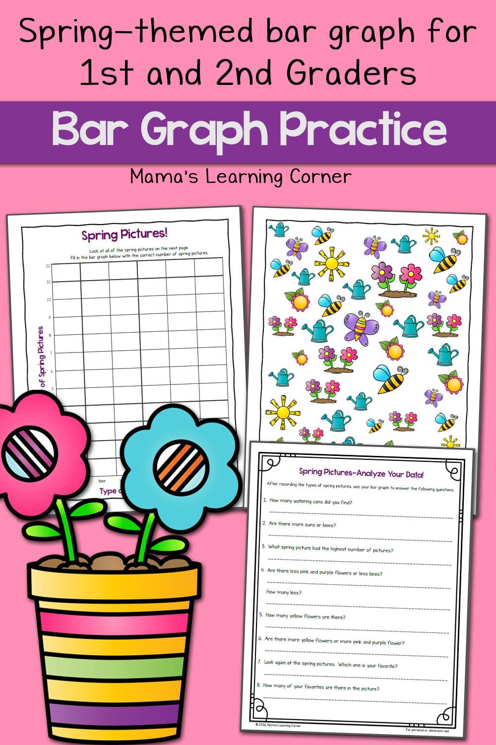 Spring Picture Bar Graph Worksheets