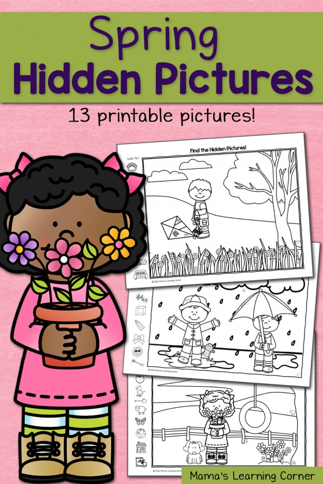 Spring Hidden Picture - download a freebie from this hidden picture worksheet packet!