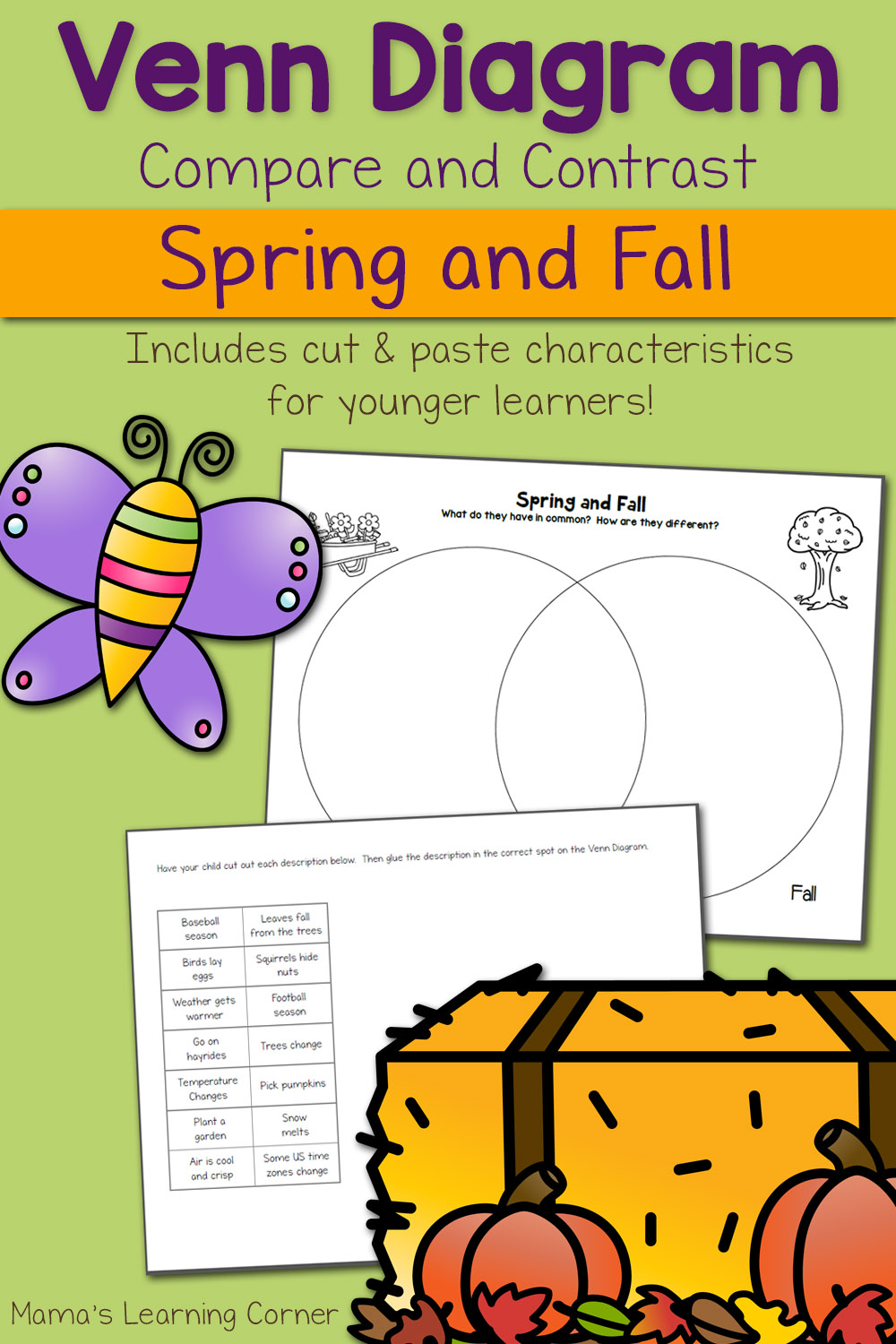 Spring and Fall Venn Diagram Worksheet
