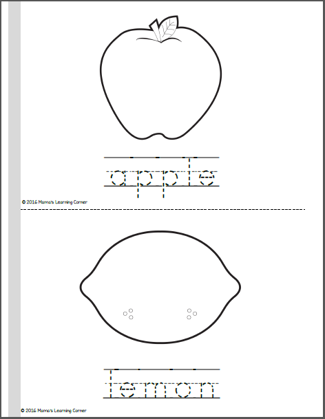 fruit coloring pages mamas learning corner
