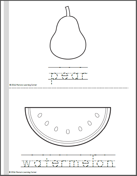 Fruit Coloring Pages - Mamas Learning Corner
