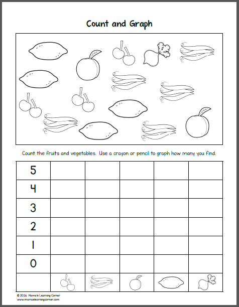 fruit and vegetable worksheets for kindergarten and first grade mamas learning corner