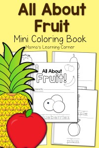 Fruit Coloring Pages - 17-page mini-coloring book!