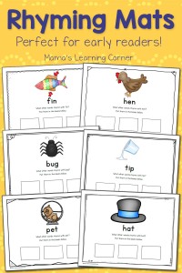 Rhyming Mats - Perfect for early and pre-readers!