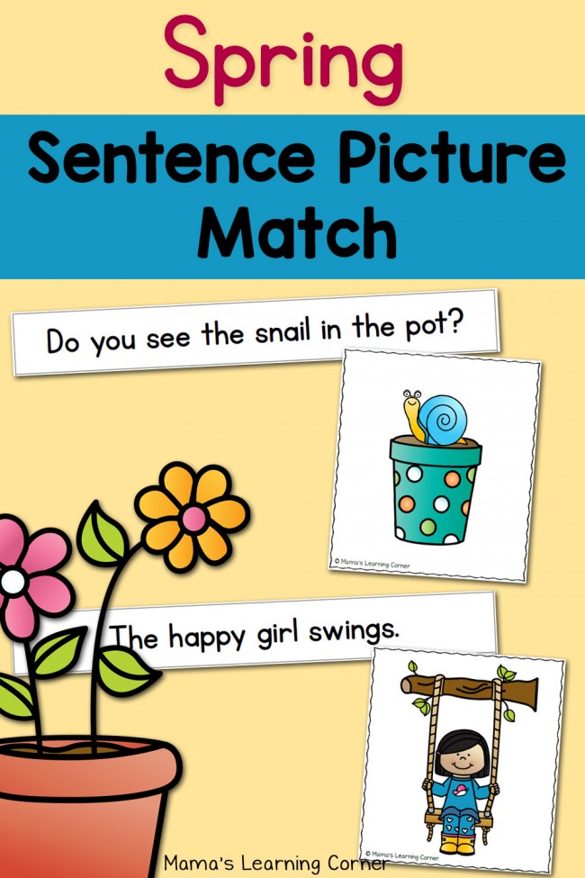 Spring Sentence Picture Match Mamas Learning Corner