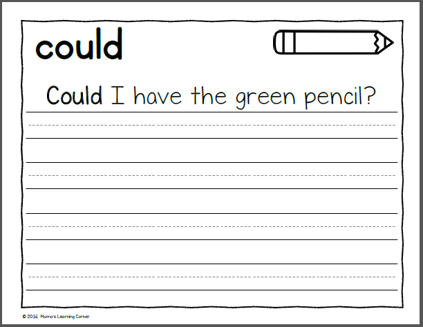Handwriting Worksheets for Kids: Dolch First Grade Words