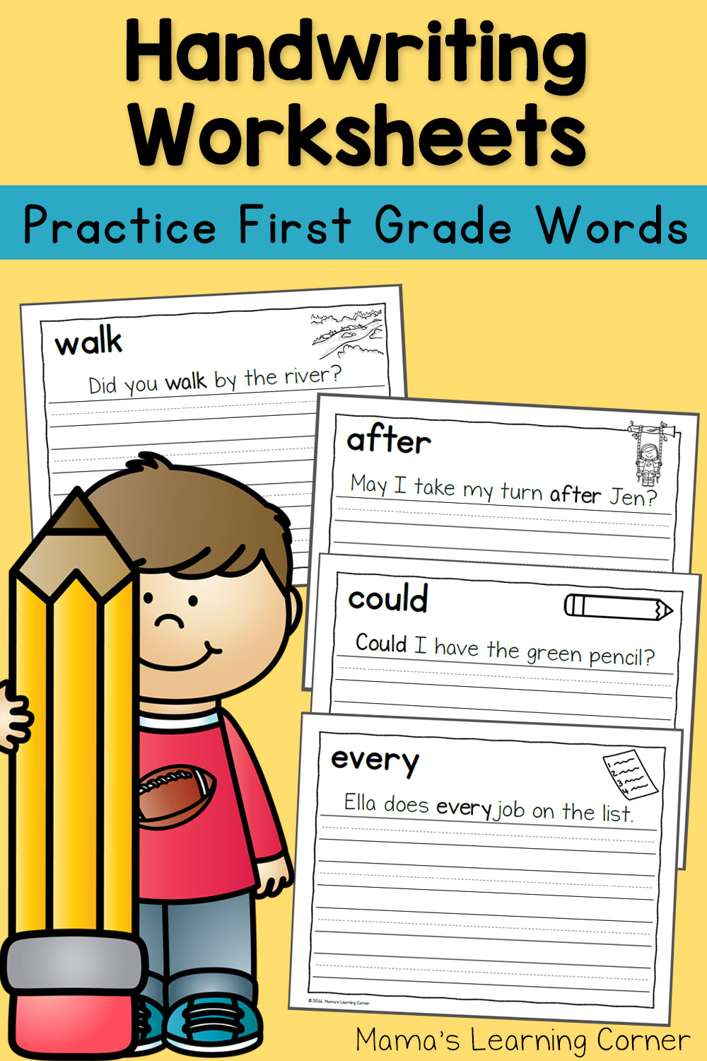 handwriting worksheets for kids dolch first grade words