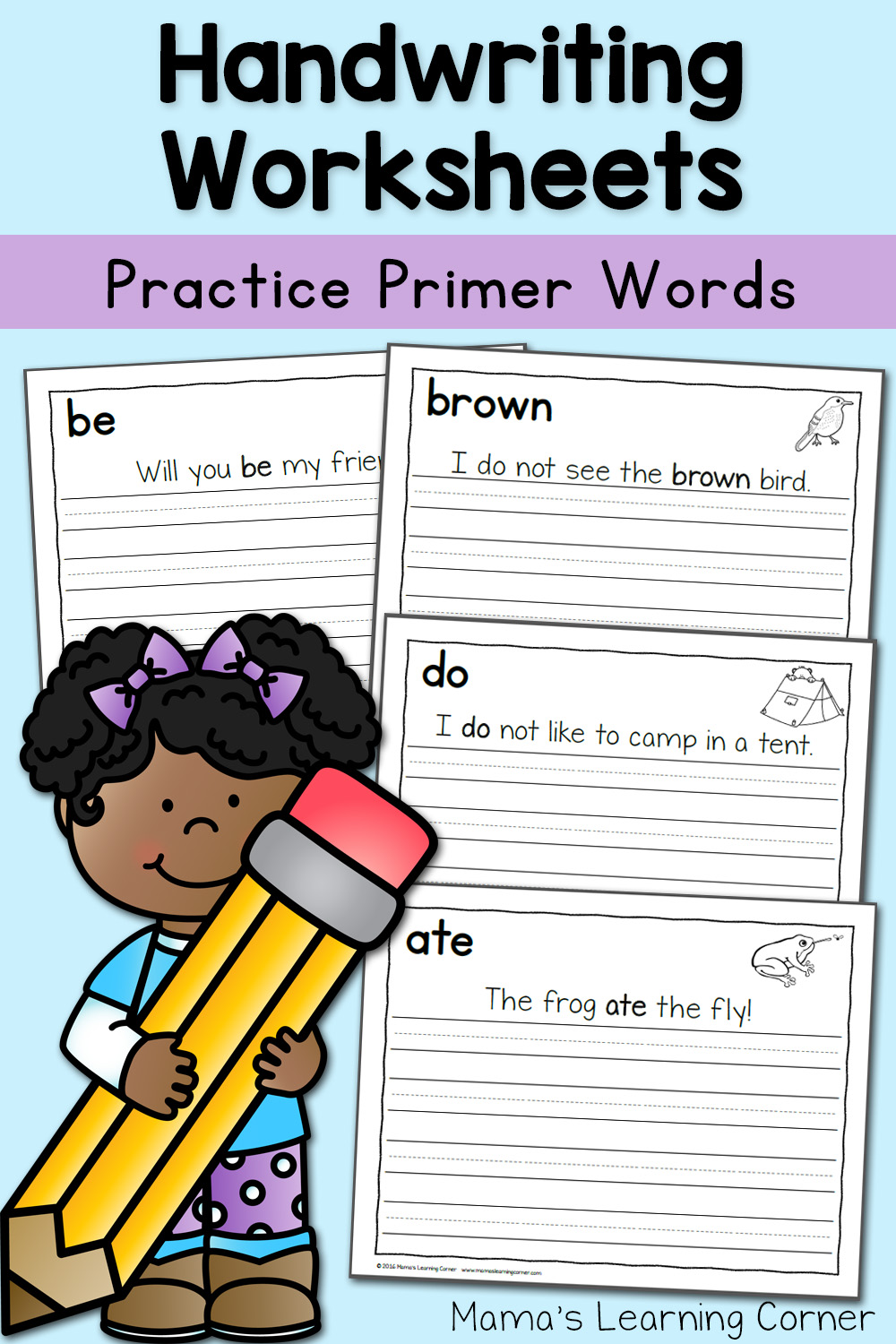 Handwriting Worksheets for Kids: Dolch Primer Words ...