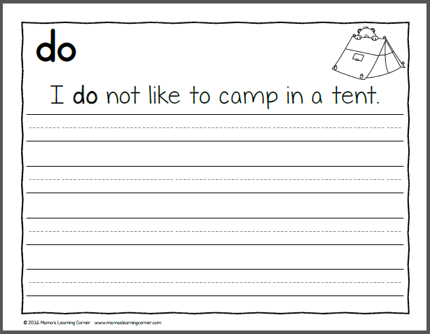 Handwriting Worksheets for Kids: Primer Sentences