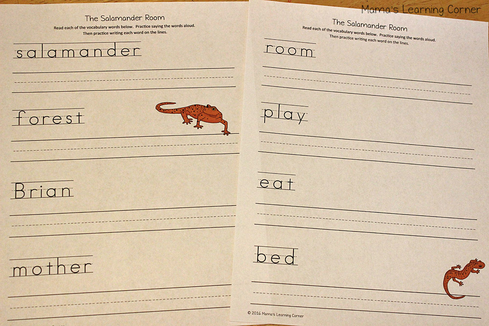 The Salamander Room Writing Practice