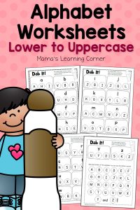 Dab It! Alphabet Worksheets: Matching Lower and Uppercase Letters