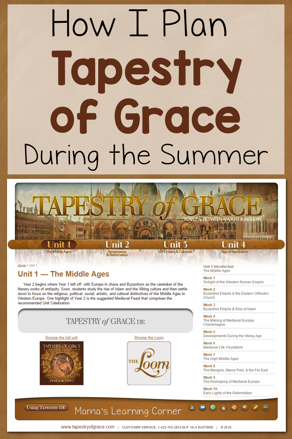 How I Plan Tapestry of Grace During the Summer