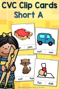 CVC Short A Clip Cards